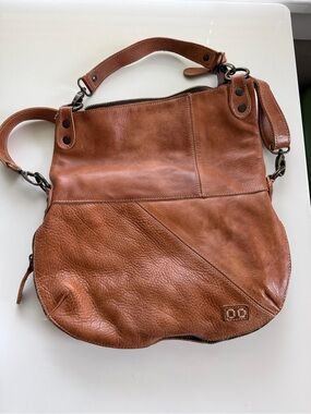 Bed Stu Distressed Leather Shoulder Bag in Tan